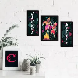 eCraftIndia Set of 3 Tribal Theme Satin Matt Textured UV Art Painting-15