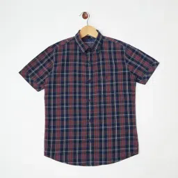 Crimsoune Club Kids Multicoloured Cotton Chequered Shirt-image-64