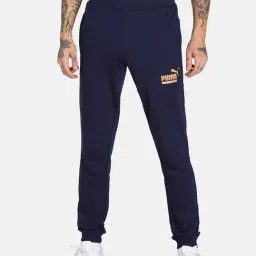 Puma Navy Print Cotton Joggers-image-73