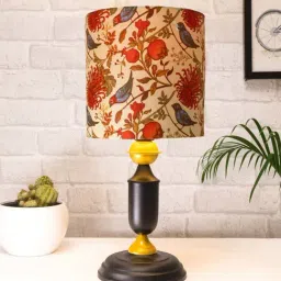 Homesake Murphy Black & Beige Metal Table Lamp With Bird Shade (LED Bulb Included)-16