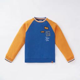 Ed-a-Mamma Kids Blue & Orange Cotton Printed Full Sleeves Sweatshirt-image-18