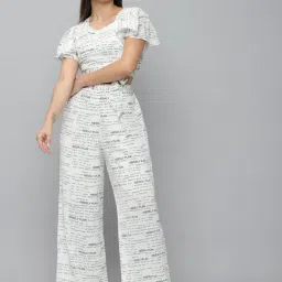 SHOWOFFFF White Printed Top With Pants-picture-24