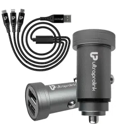 Ultraprolink UM1109 Zip Kit, 15W Higher Power Car Charger with 3 in 1 Charging Cable (Black)-13