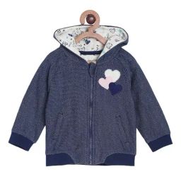MINIKLUB Girls Navy Printed Full Sleeves Jacket-image-16