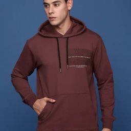 Showoff Maroon Cotton Slim Fit Solid Sweatshirts-image-15