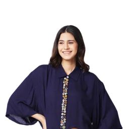 Izel Navy Regular Fit Casual Shirt-image-71