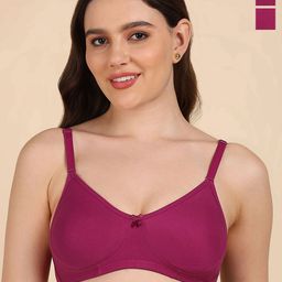 DressBerry Pack of 2 Cotton Full Coverage Non-wired T-shirt Bra with Side-Panel & Concealer-picture-53