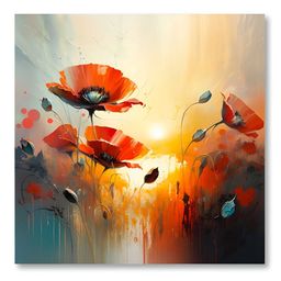 SAF Red & Blue Flowers Canvas Floral and Botanical Wall Painting-image-28