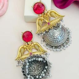 Abdesigns Gold-Tone Plated Enchanting Jhumki Earrings-8