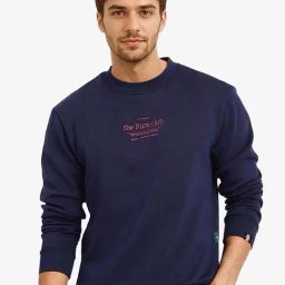 Rare Rabbit Navy Regular Fit Graphic Sweatshirt-picture-1