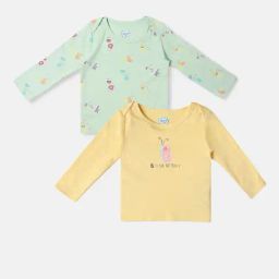 Nauti Nati Girls Green Cotton Graphic Regular Fit T-Shirt - Pack of 2-picture-46
