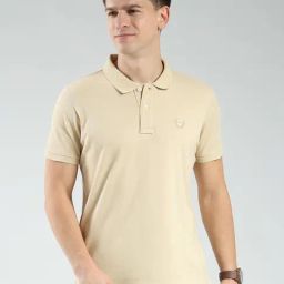 Monte Carlo Camel Cotton Regular Fit T-Shirt-image-3