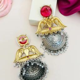 Abdesigns Gold-Tone Plated Enchanting Jhumki Earrings image 5