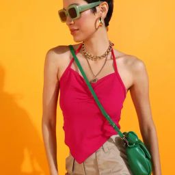 Rare Pink Slim Fit Crop Top-image-89