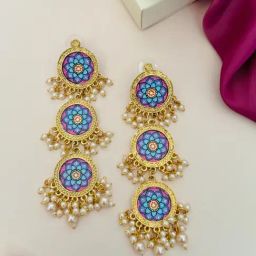 Abdesigns Gold-Tone Plated Enchanting Dangler Earrings image 4
