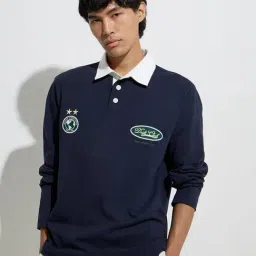 Studiofit by Westside Navy Relaxed-Fit Cotton-Blend Sweatshirt-image-29