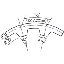 Mitsuboshi Chloroprene Rubber Double Timing Belt DH Type (Length 2590.8 mm, Teeth 204), 1020DH100G-image-98