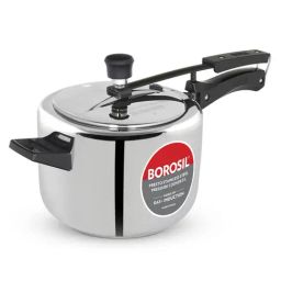 Borosil Presto Pressure Cooker with Induction Base Stainless Steel Inner Lid (Silver,5L)-12