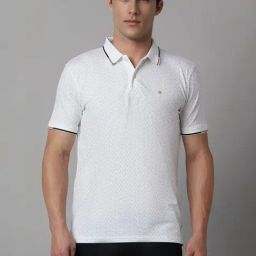Louis Philippe White Regular Fit Printed Polo T-Shirt-picture-28