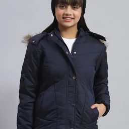 Monte Carlo Kids Navy Solid Full Sleeves Jacket-image-0