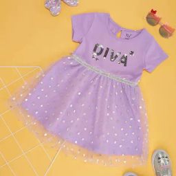 YU by Pantaloons Kids Lilac Embellished Dress-picture-11