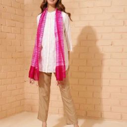 Fabindia Pink Printed Stole-picture-10