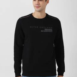 Peter England Black Slim Fit Sweatshirt-image-23