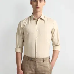 Arrow Newyork Cream Slim Fit Shirt-image-62
