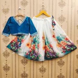 DHRUV CREATION Girls Ready to Wear Lehenga & Blouse With Dupatta-image-78
