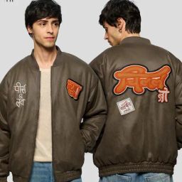 The Souled Store Brown Polyester Loose fit Embroidery Jacket-47