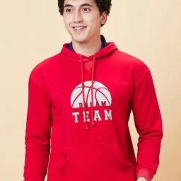 Being Human Red Regular Fit Printed Hooded Sweatshirt-picture-29