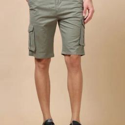 Bushirt Sage Green Regular Fit Cargo Shorts-picture-38