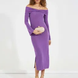 Styli Purple Bodycon Dress-image-12