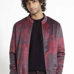 Rare Rabbit Maroon Regular Fit Paisley Jacket-19