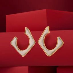 Zaveri Pearls Gold Statement Contemporary Stud Earring-78