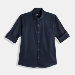 Charchit Boys Blue Cotton Comfort Fit Shirt-picture-11