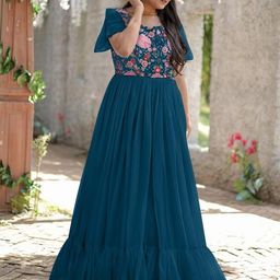 GADHESARIYA Blue Georgette Dresses-image-22