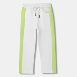 Blue Giraffe Girls White & Green Color Block 1 Sweatpant-7