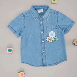 Pantaloons Baby Boys Blue Glow Washed Shirt-image-70