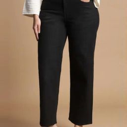 Allen Solly Black Cotton Mid Rise Flared Jeans-picture-41