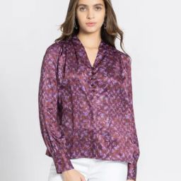 SHAYE Wine Printed Top-image-69