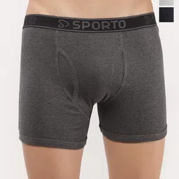 Sporto by Macho Men Pack Of 3 Combed Cotton Trunks Sprto_M1030-A(1)-G(1)-N(1)-S-picture-29