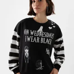 The Souled Store Black Cotton Printed Sweatshirt-image-37
