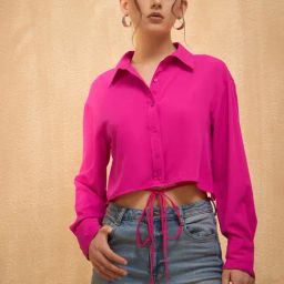 Rare Pink Slim Fit Crop Top-image-35