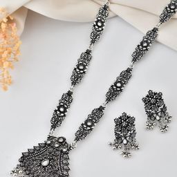 Sangria Silver-Plated Brass Artificial Beads Jewellery Set-image-66