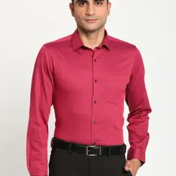 Turtle Red Cotton Slim Fit Dobby Shirt-image-63