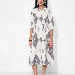 Akkriti By Pantaloons White Regular Fit Printed Dress-picture-6