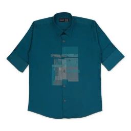 Cavio Kids Turquoise Solid Full Sleeves Shirt-image-32