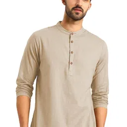 BHUVIKOO Men Beige Kurtas-image-118