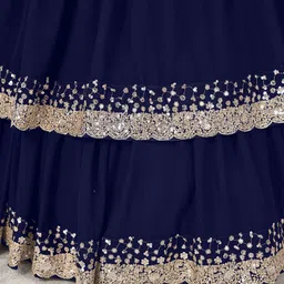 DIVASTRI Embellished Sequinned Semi-Stitched Lehenga & Unstitched Blouse With Dupatta image 4